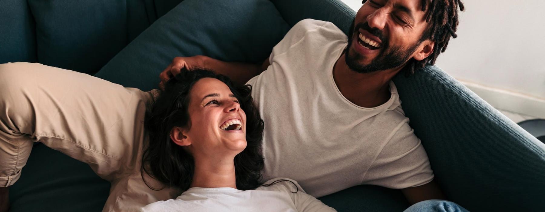 a man and woman laughing